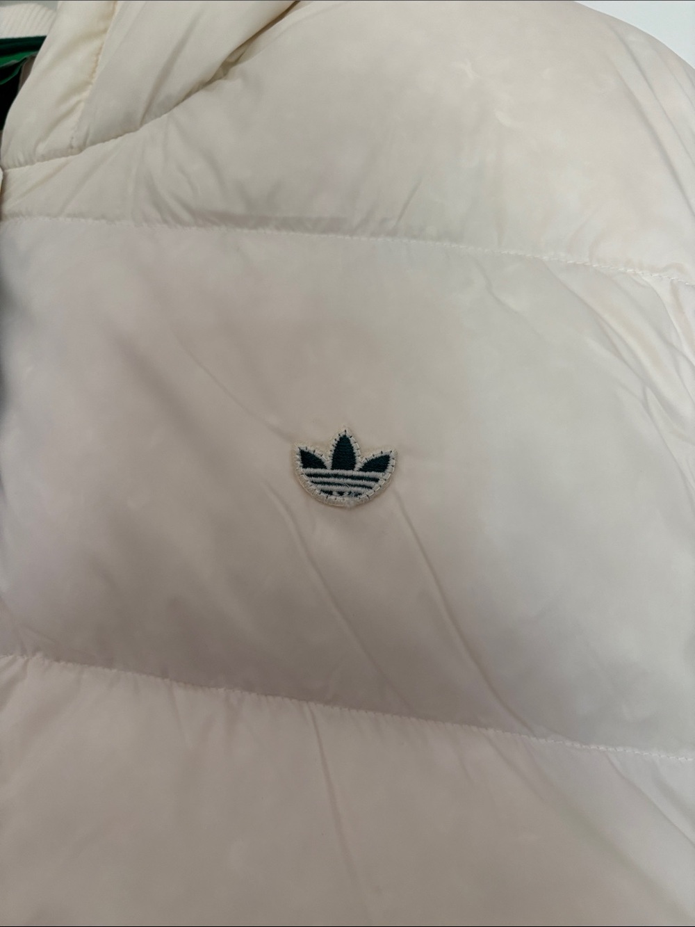 adidas ladies Cream Hooded Puffer Vest with Soft Zip Hoodie as an under jacket - Picture 4 of 7